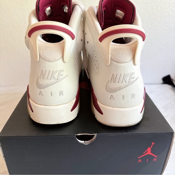 Air Jordan 6 Retro Size 10.5 Off White/ Maroon GUC - Picture 3 of 8